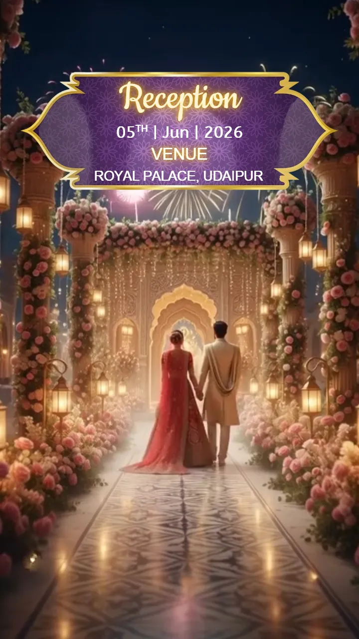 3D Wedding Invitation Video Udaipur Palace Theme Invite