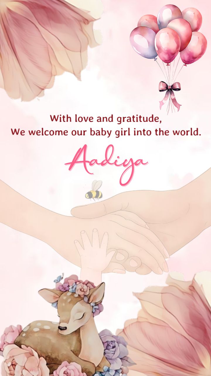 Its a Baby Girl Announcement with Deer and Nature Style