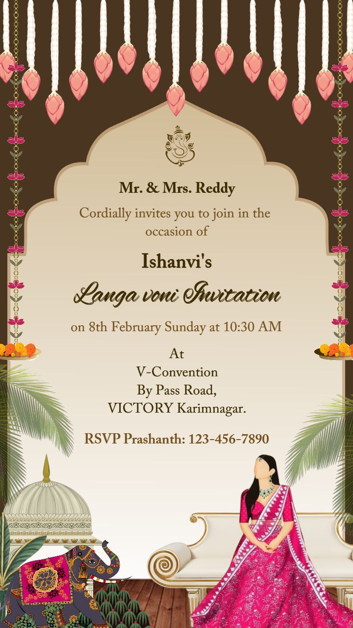 Traditional Langa Voni Function Invitation Card