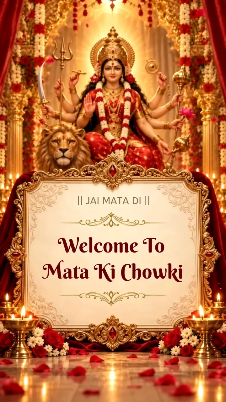 3D Mata Ki Chowki Invitation Video with Beautiful Designs