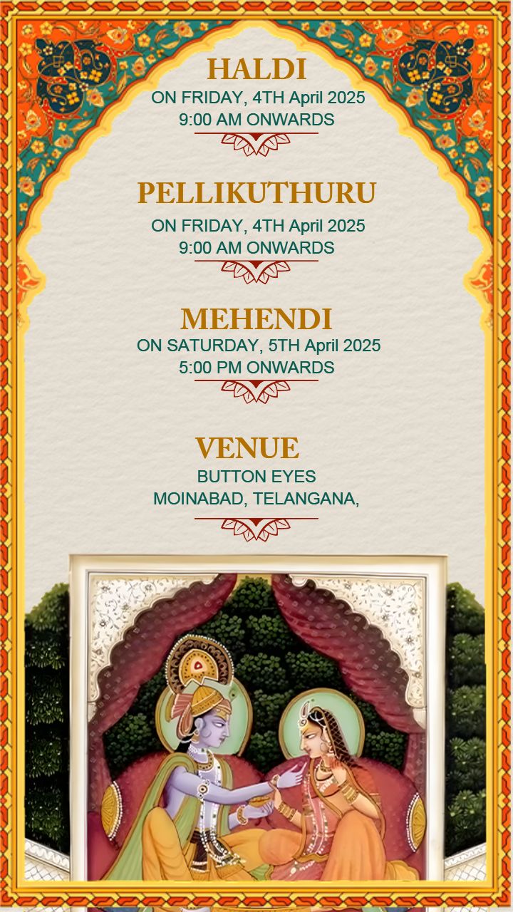 Ethnic love style wedding invitation card maker online