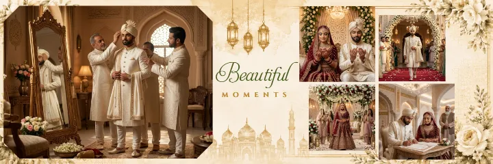 Muslim Wedding Album Luxury Islamic Couple PSD Template