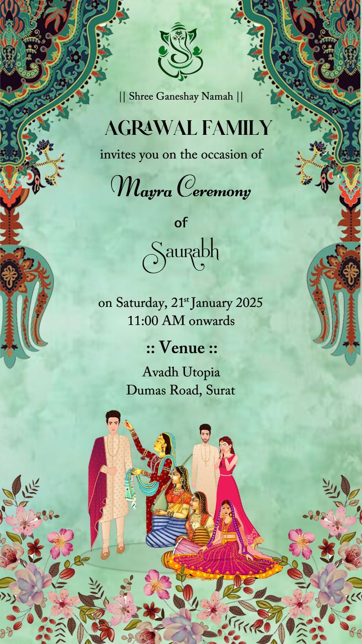 Elegant mayra invitation card for special occasions