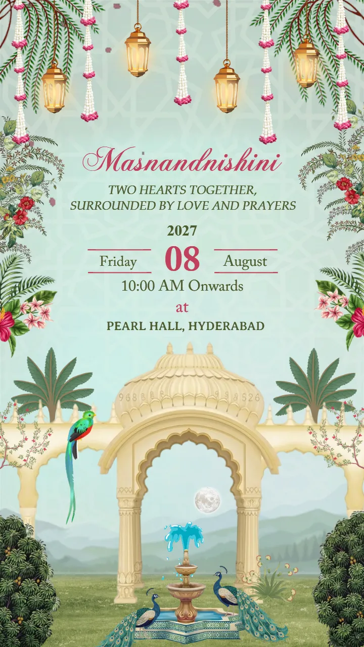 Elegant Muslim Wedding Invitation Video Templates Online