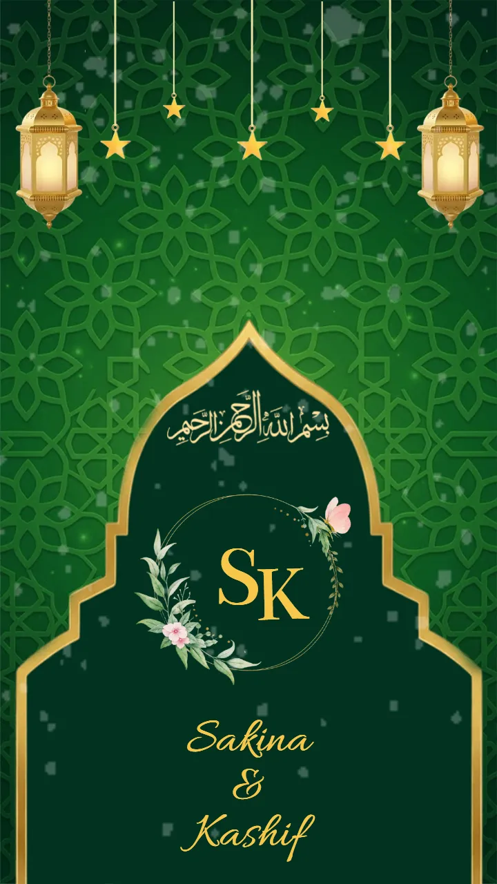 Muslim Wedding Invitation Video with Luxury Islamic Design