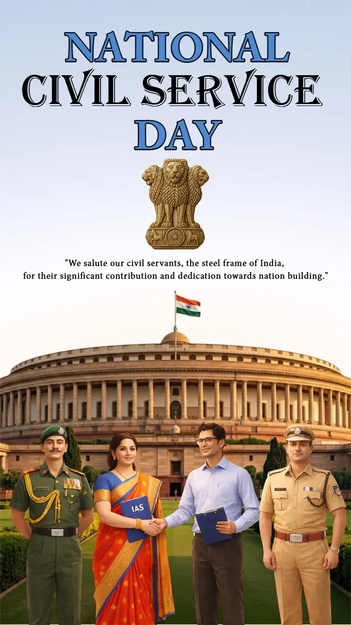 Customizable  National Civil Service Day Post 4K Design