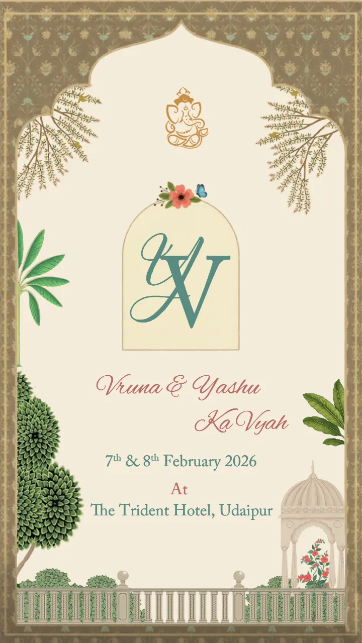 Wedding invitation video with Royal Indian Heritage Theme