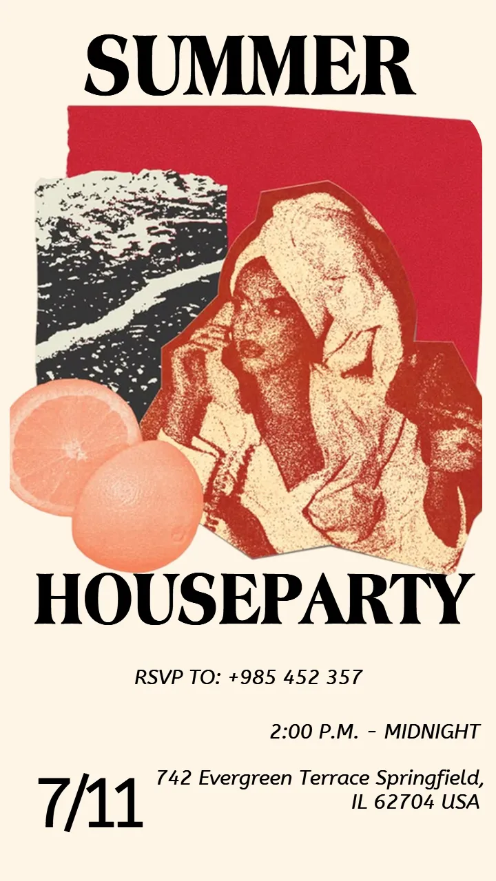 House Party Invitation Poster for Summer Celebrations