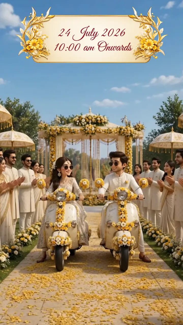 3D Wedding Invitation Video with Peacock Palace Design