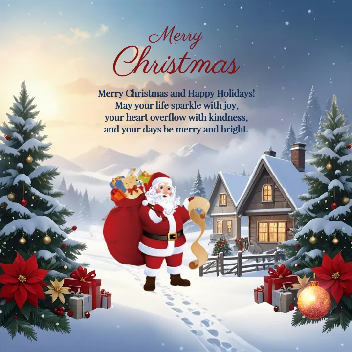 Best Merry Christmas Wishes Image in English for Share 2025