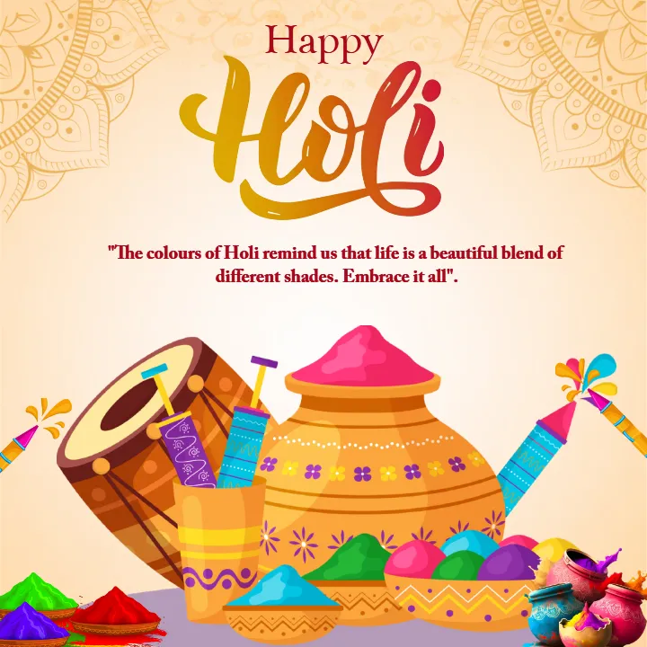 Holi Quotes Template English for Festive Greetings
