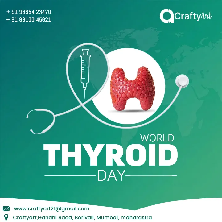 Professional World Thyroid Day Healthcare Post Design