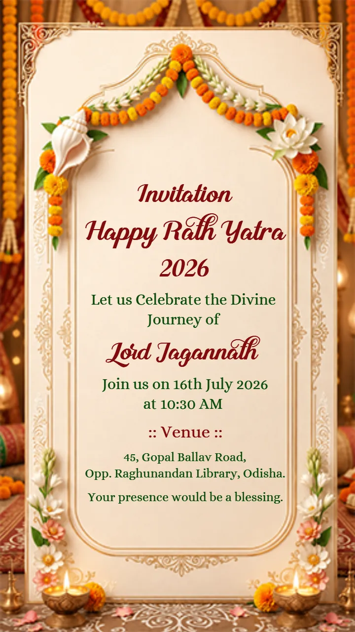 3D Jagannath Rath Yatra Invitation Video Online Download