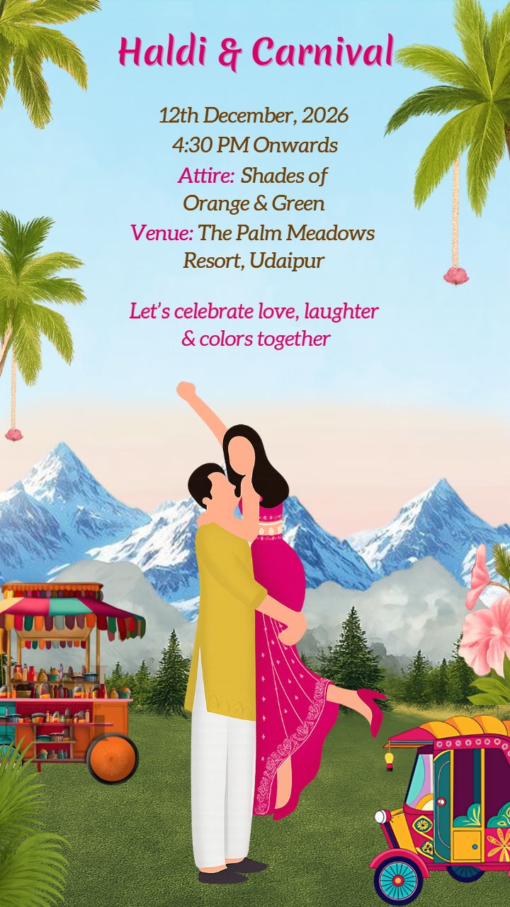 Traditional wedding Invitation template with Ganesh design