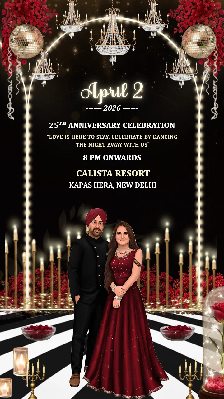Wedding 25th Anniversary Invitation Video Design Online