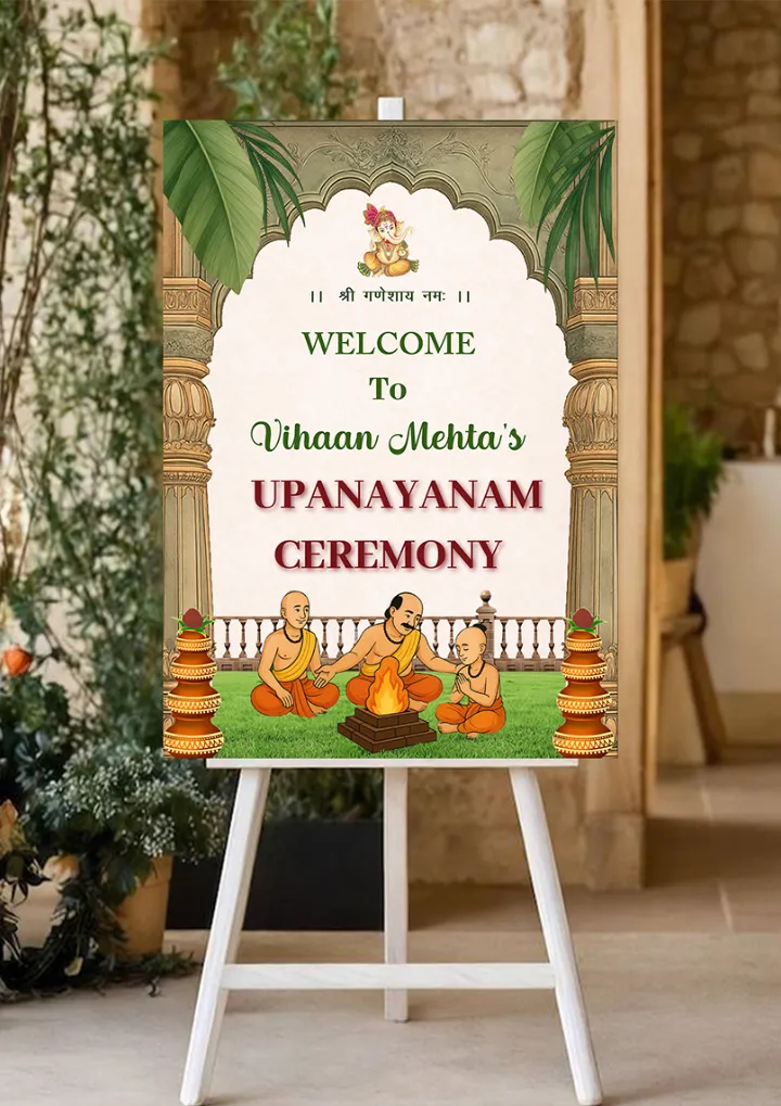 Upanayanam Welcome Board Indian Ceremony Style