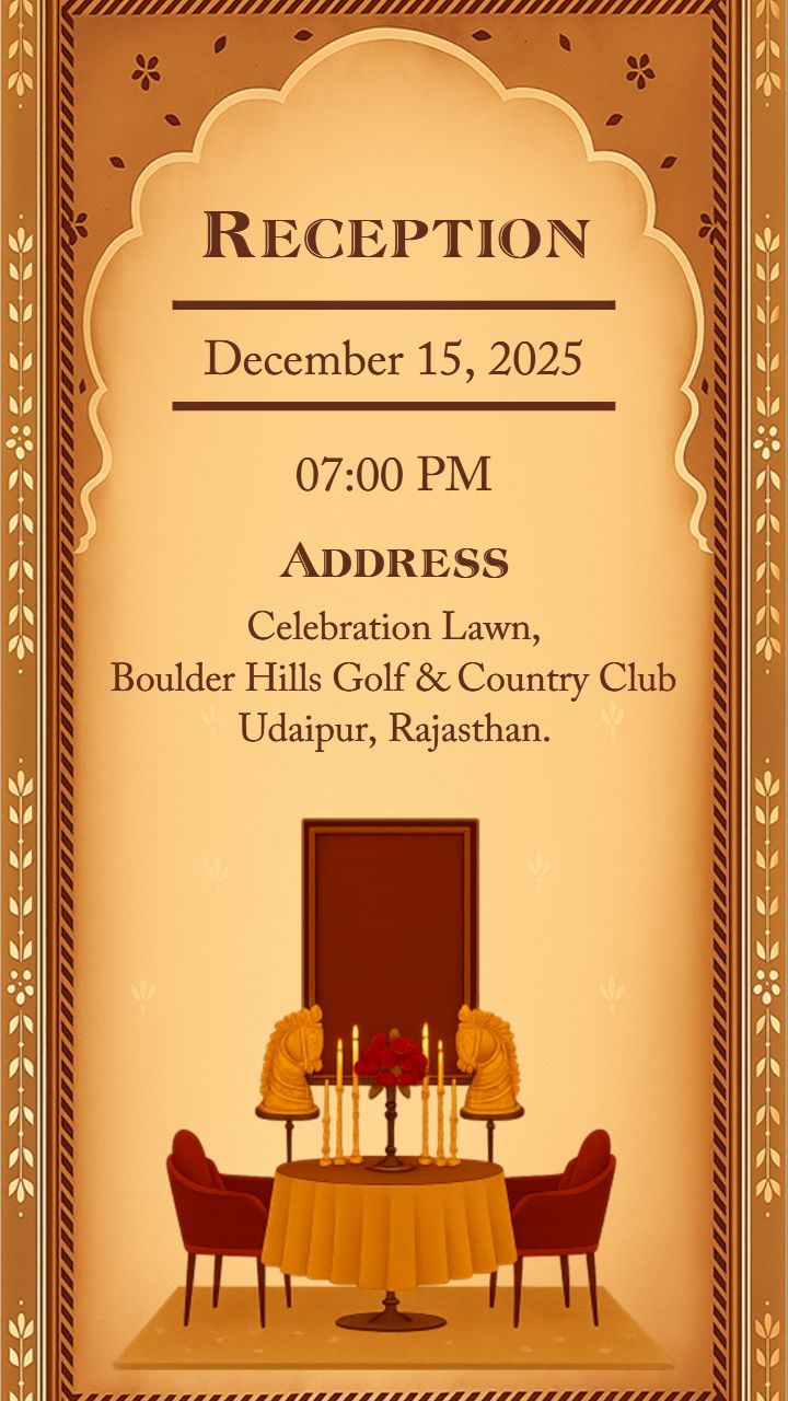 Rajasthani Style Wedding Invitation Design Card