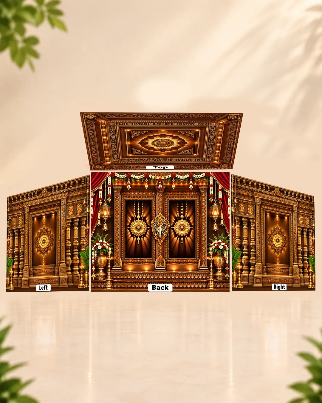 Ganpati 3D Mandap Designs and Decoration Online Ideas