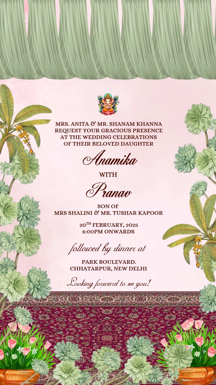 Elegant Online Editable Wedding Invitation Design
