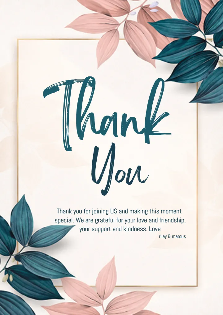 Wedding Thank You Cards with Modern Simple Layout