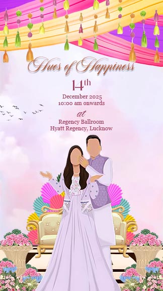 Colorful Theme Indian Wedding Invitation Templates