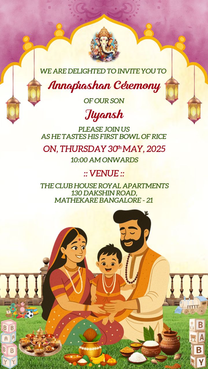 Annaprashan Invite Video with Indian Family Theme