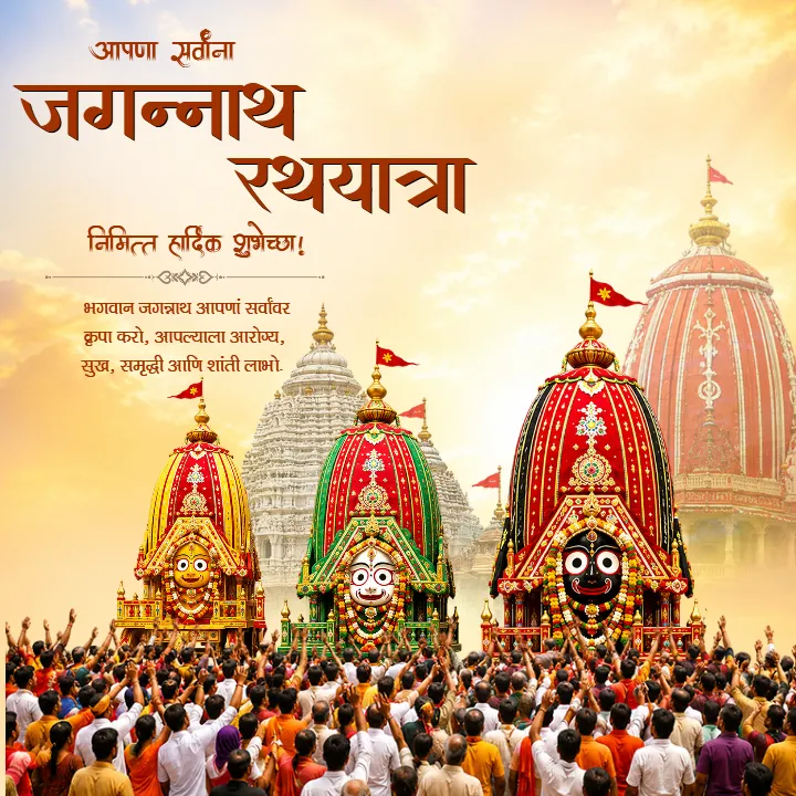 Jagannath Puri Rath Yatra Images in Marathi for Social Media