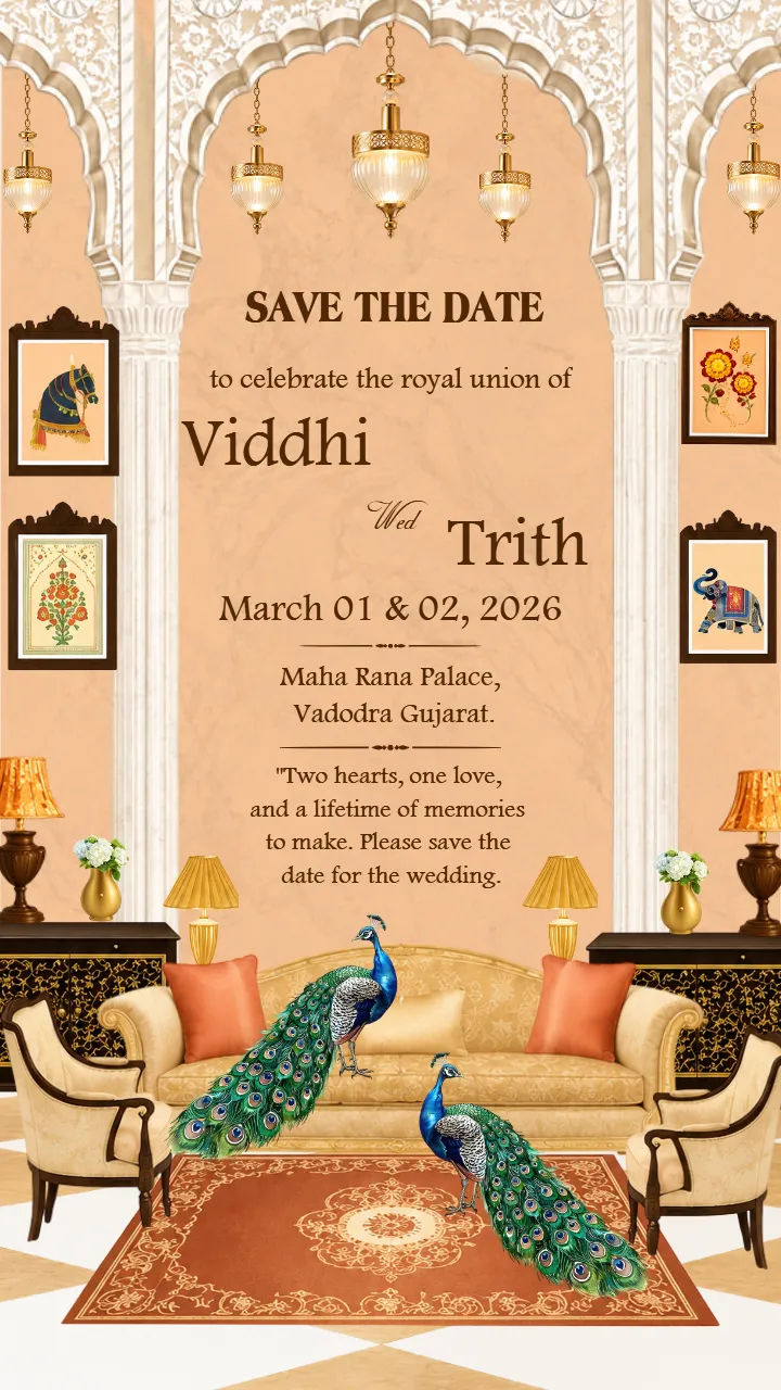 Wedding Save The Date Video with Royal Palace Theme