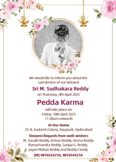 Pedda Karma Invitation Templates – Free & Premium