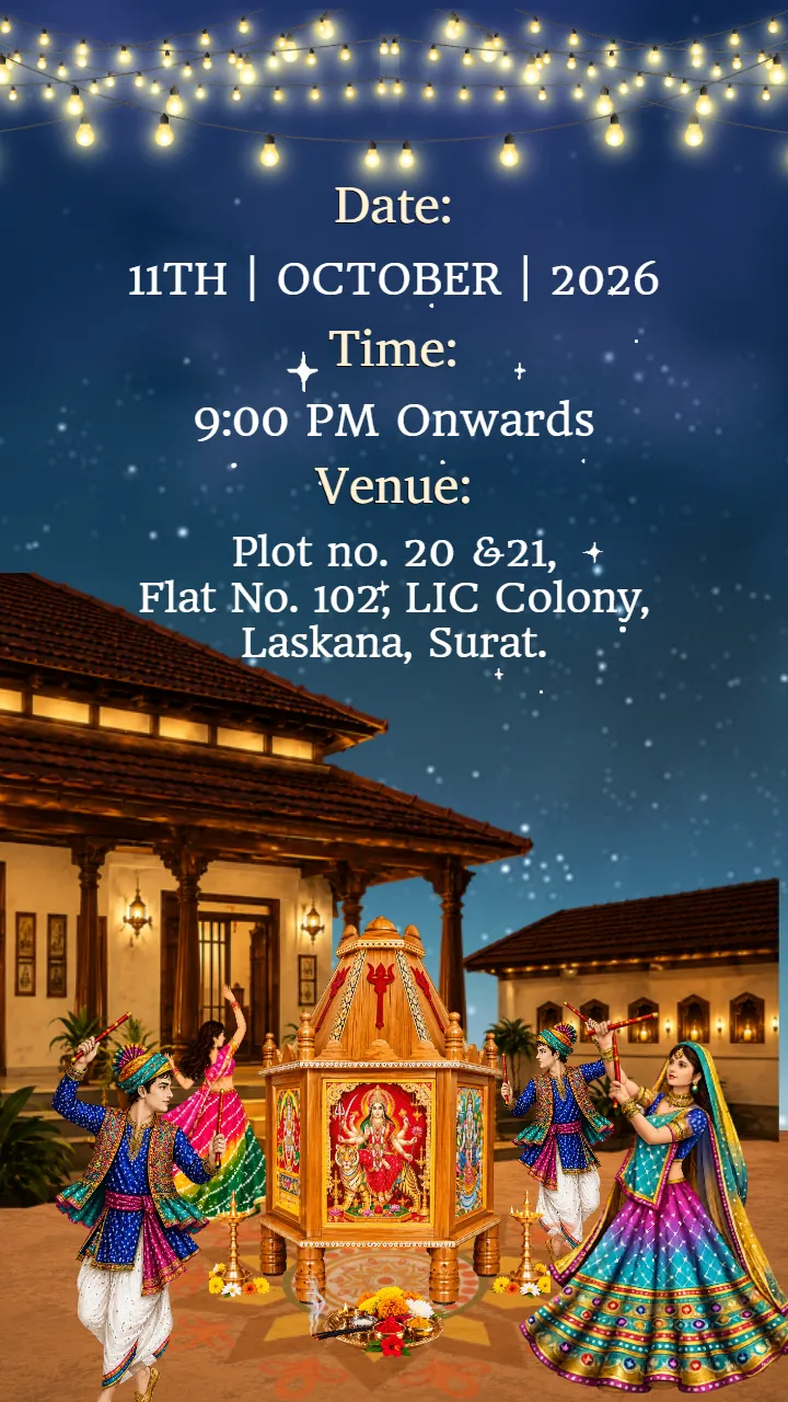 Dandiya Invitation Video Maker for Grand Event