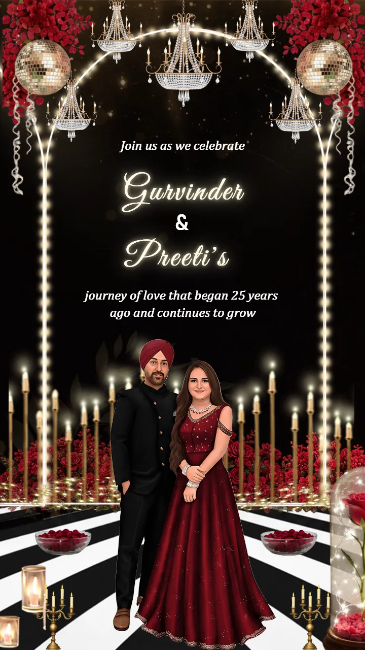 Wedding 25th Anniversary Invitation Video Design Online