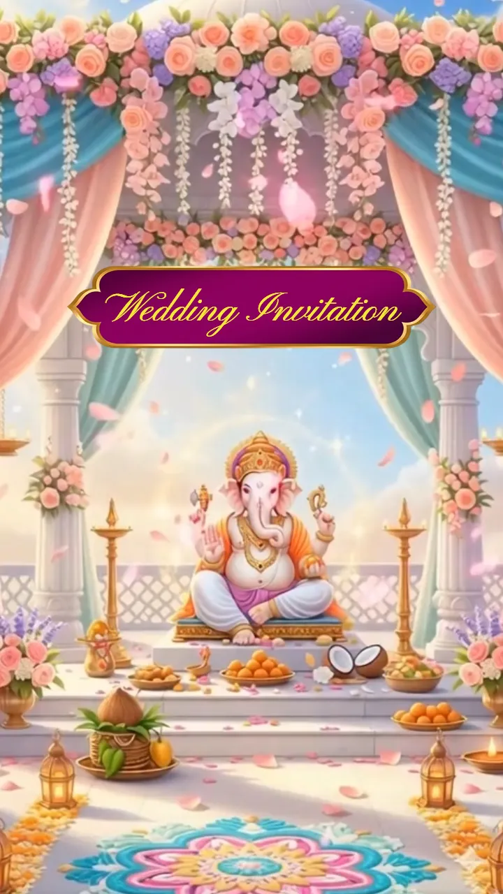 Wedding Invitation Video With Royal Indian Floral Theme