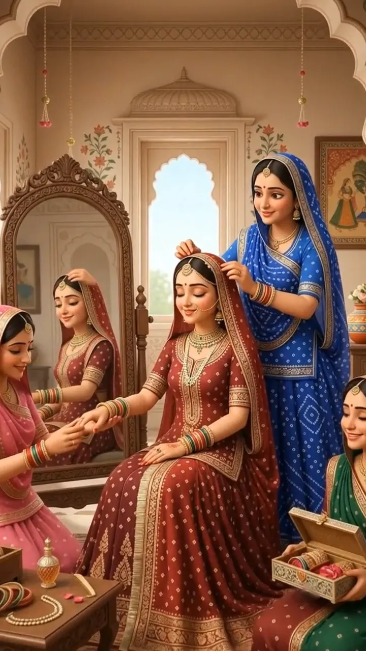 3D Sinjara Teej Invitation Video with Rajasthani Theme