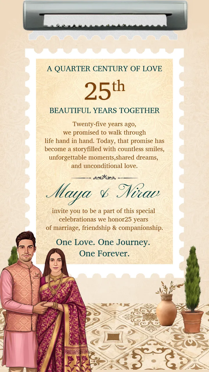 25th Anniversary Invitation Video Royal Vintage Celebration
