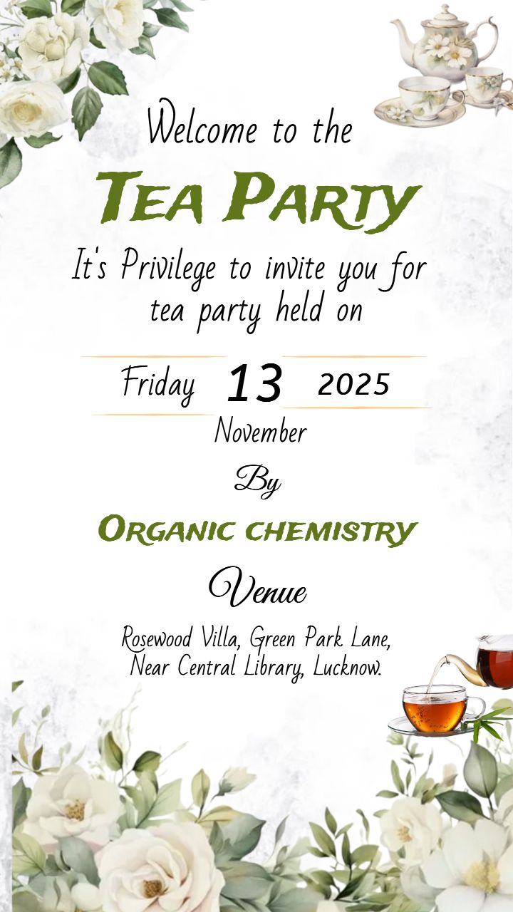 Tea Party Card To Celebrate With Friends And Family
