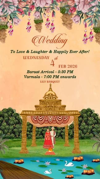 Sunset Theme Wedding Invitation Video Template For Couple