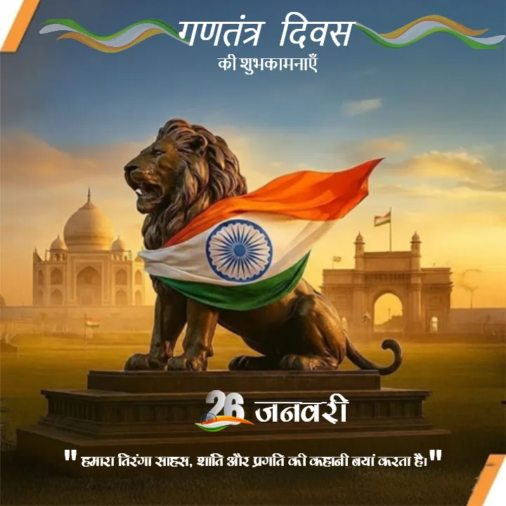 Indian Flag Republic Day 2026 Wishes in Hindi Images