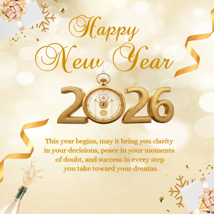 Free and Customizable Happy New Year 2026 Wishes image