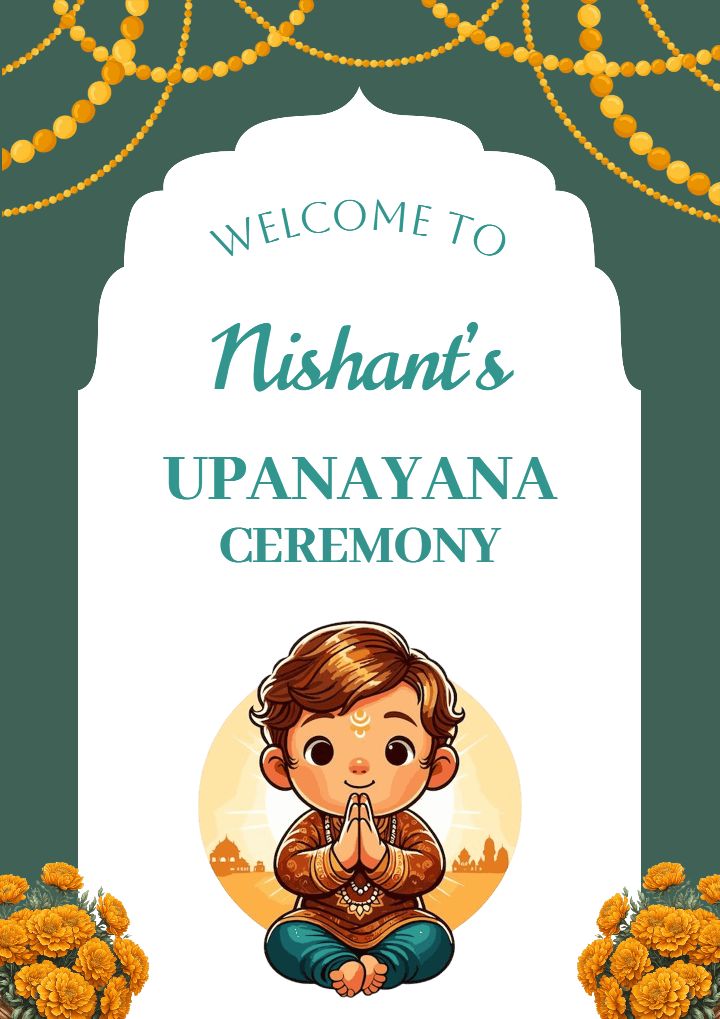 Upanayana Ceremony Welcome Standee with Indian Motifs