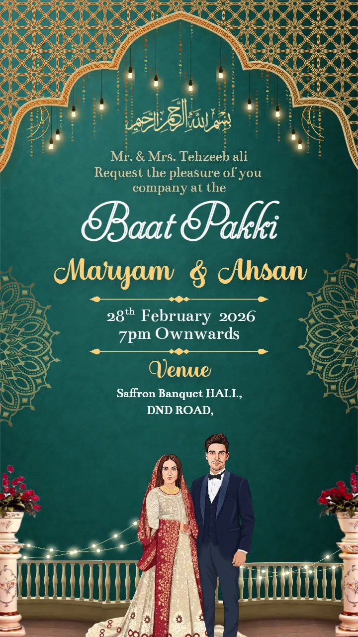 Creative Baat Pakki Invitation Card in English HD Collection