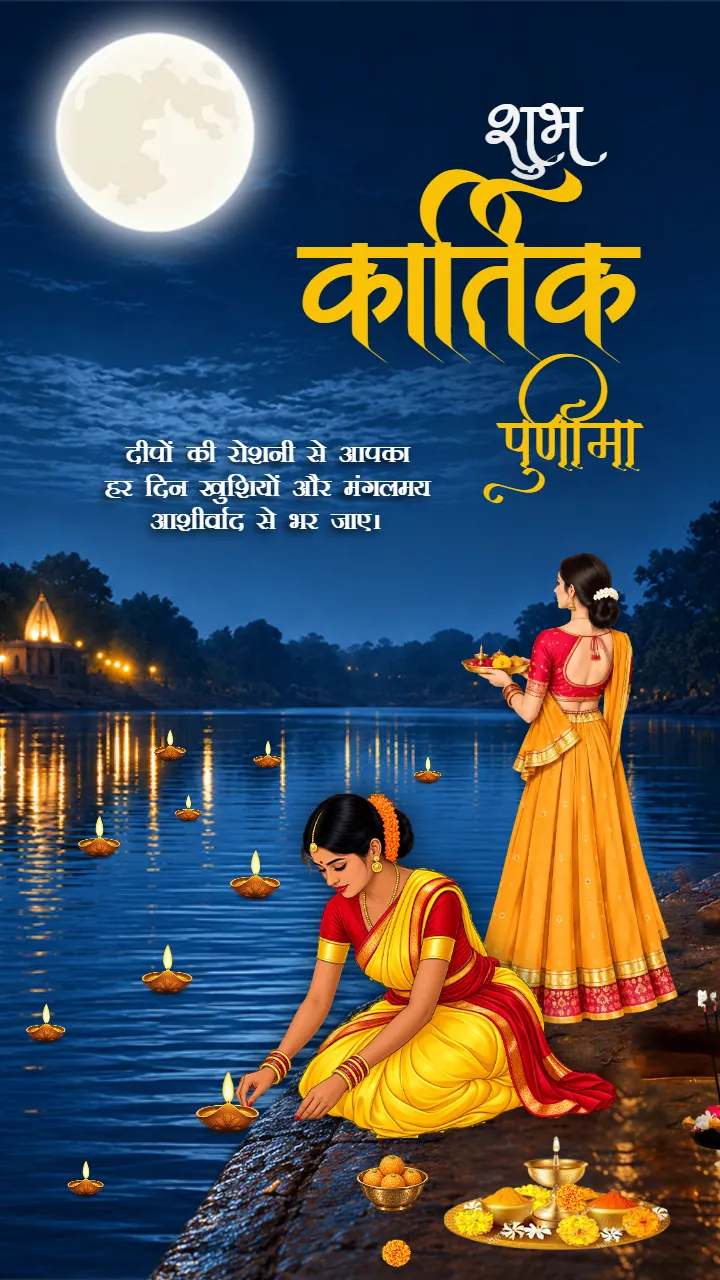 Kartik Purnima Image in Hindi Maker for Custom Designs