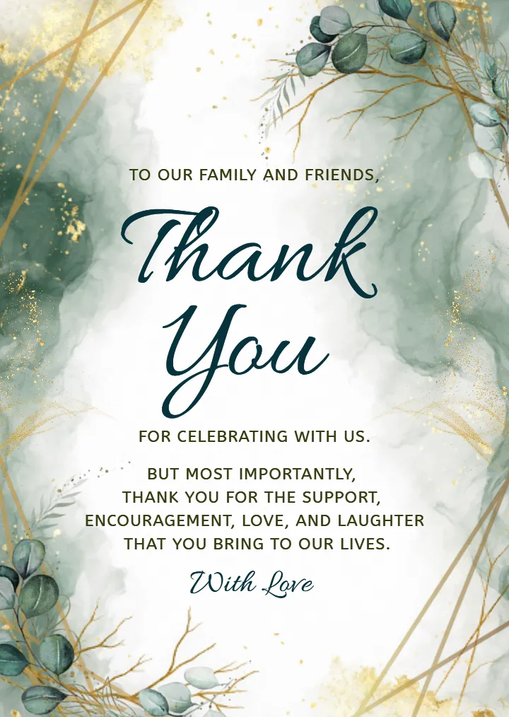 Wedding Thank You Cards Designs for Family and Friends