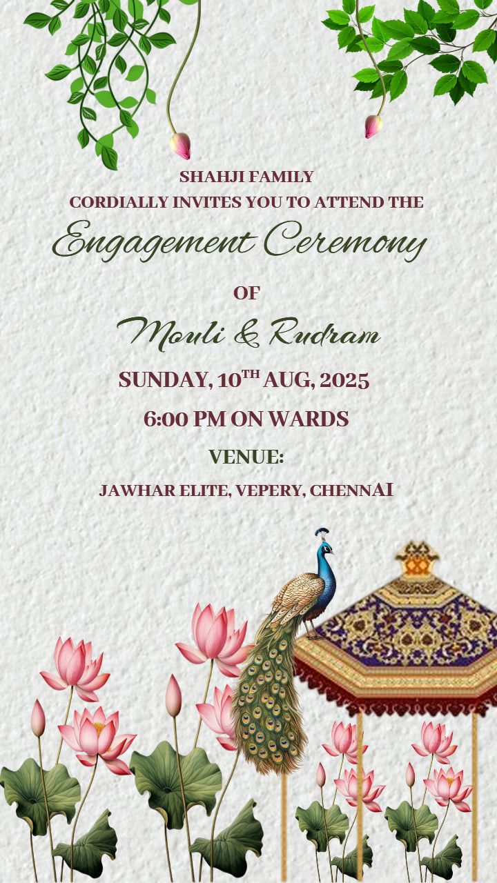 Pastel Theme Engagement Invitation Template Online