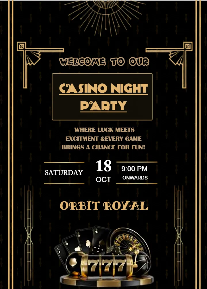 Casino theme party invitations Royal Vegas Casino Night