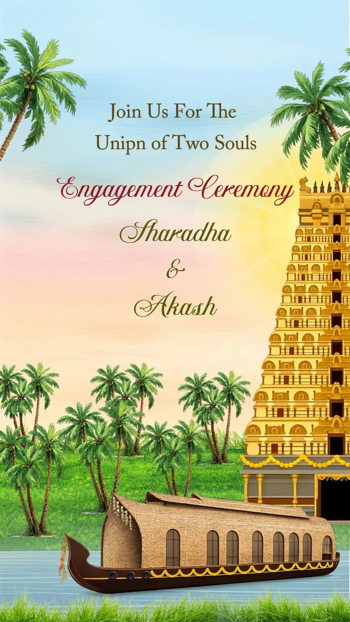 South Indian Style Engagement Invitation Video Design