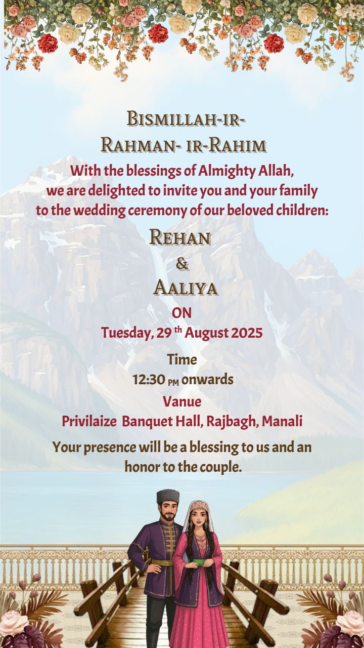 Premium Kashmiri Wedding Invitation