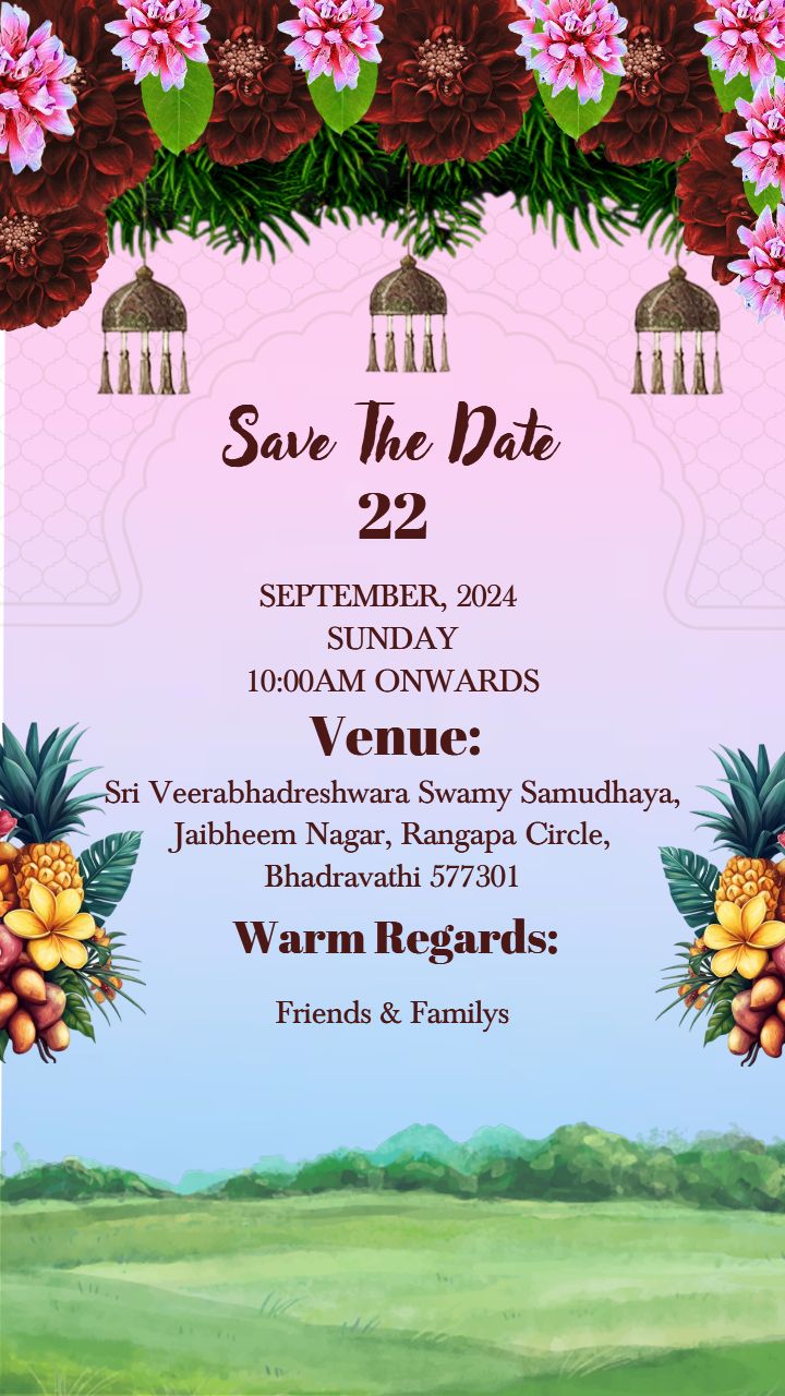 Dhoti Ceremony Invitation Card for Son