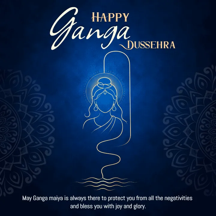 Traditional Happy Ganga Dussehra Picture in English Download