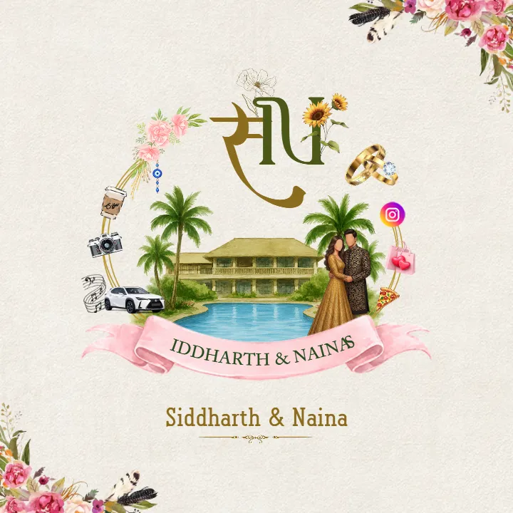 Engagement Logo with Personalized Royal Couple Theme