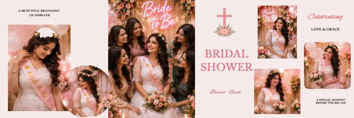 Christian Wedding Album Elegant Bridal Shower PSD Album
